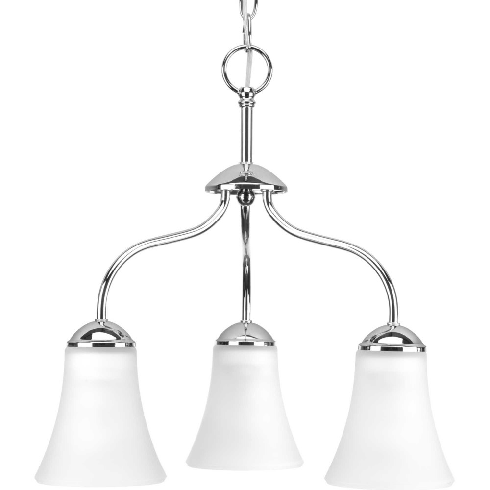 Progress Lighting-P4762-15-Classic - Chandeliers Light - 3 Light in Transitional and Traditional style - 18 Inches wide by 17.25 Inches high Polished Chrome  Polished Chrome Finish with Etched Glass