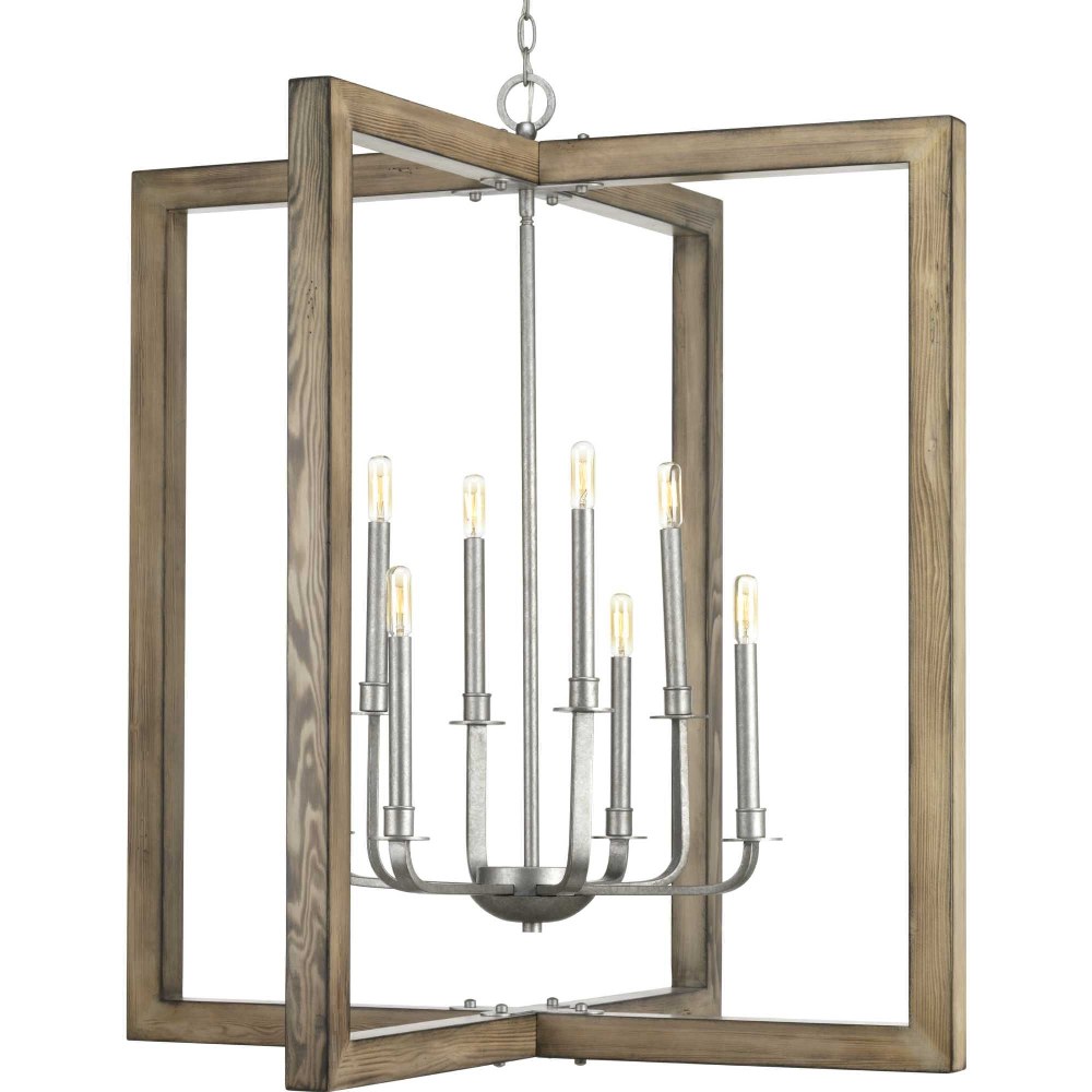 Progress Lighting-P4763-141-Turnbury - 39 Inch Height - Chandeliers Light - 8 Light - Line Voltage   Galvanized Finish