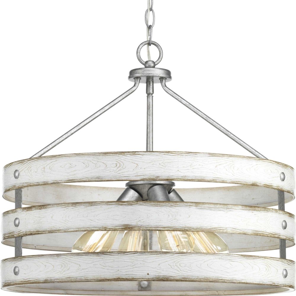 Progress Lighting-P500023-141-Gulliver - Pendants Light - 4 Light in Coastal style - 21.63 Inches wide by 18.25 Inches high Galvanized  Graphite Finish