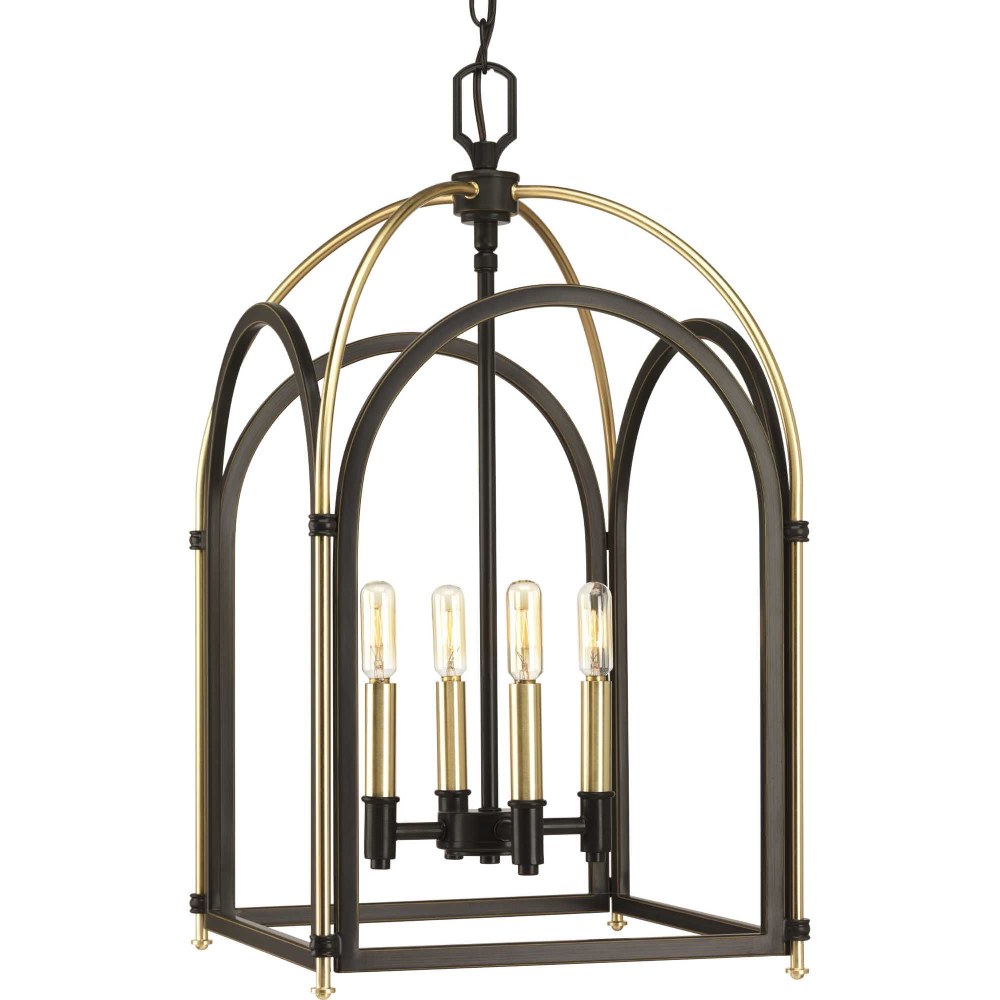 Progress Lighting-P500039-020-Westfall - 4 Light in Farmhouse style - 13.88 Inches wide by 25.13 Inches high Antique Bronze  Graphite Finish