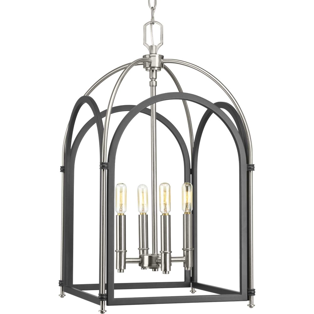 Progress Lighting-P500039-143-Westfall - 4 Light in Farmhouse style - 13.88 Inches wide by 25.13 Inches high Graphite  Graphite Finish