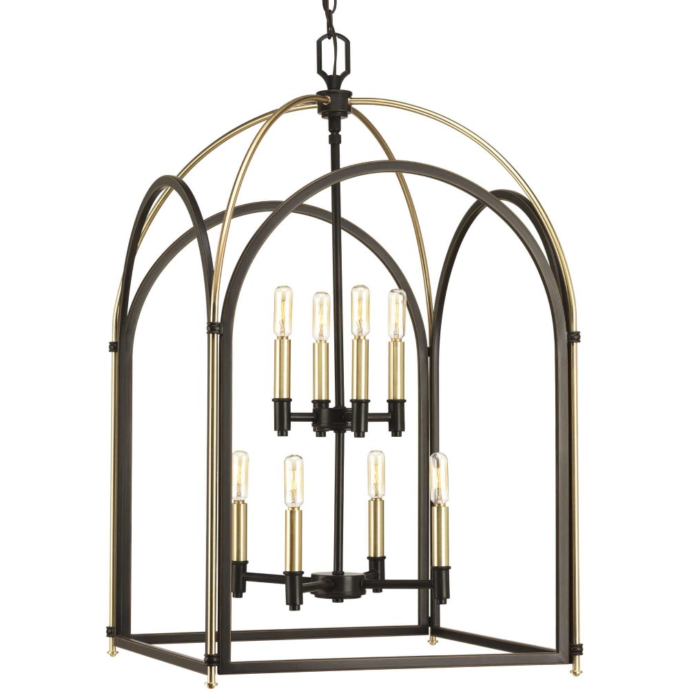 Progress Lighting-P500040-020-Westfall - 8 Light in Farmhouse style - 19.75 Inches wide by 33.13 Inches high Antique Bronze  Graphite Finish