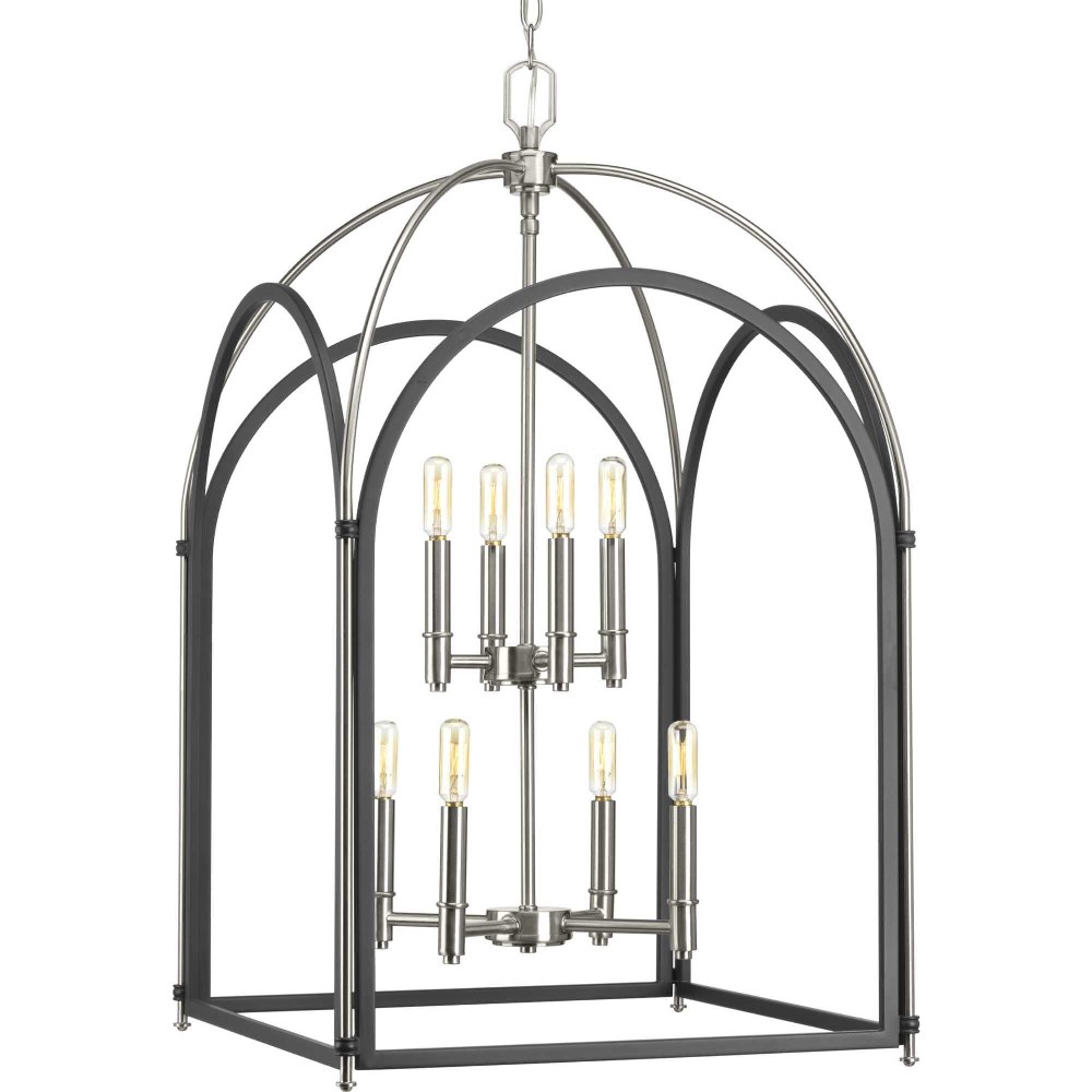 Progress Lighting-P500040-143-Westfall - 8 Light in Farmhouse style - 19.75 Inches wide by 33.13 Inches high Graphite  Graphite Finish