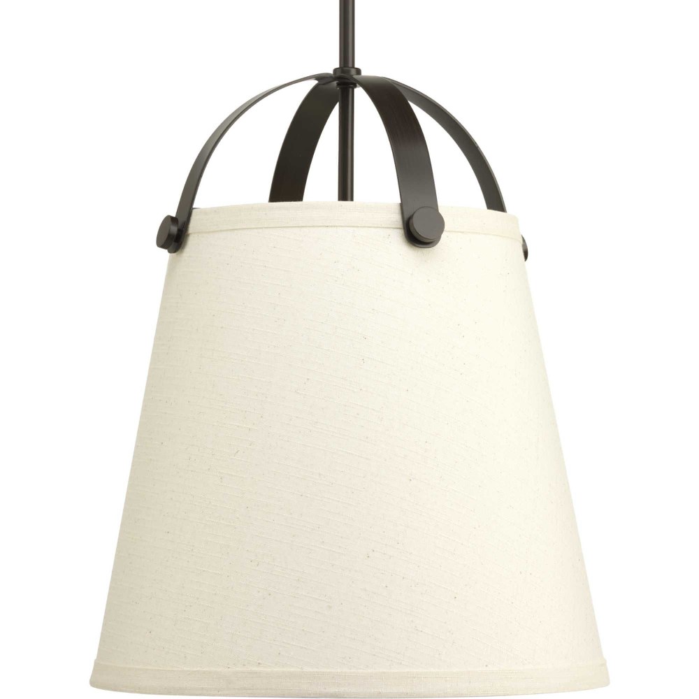 Progress Lighting-P500046-020-Galley - Pendants Light - 2 Light in Coastal style - 15 Inches wide by 18 Inches high Antique Bronze  Polished Nickel Finish with White Fabric Shade