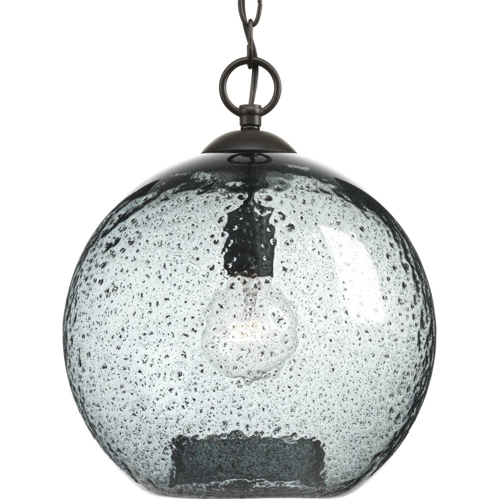 Progress Lighting-P500063-020-Malbec - Pendants Light - 1 Light - Globe Shade in Bohemian and Coastal style - 11.75 Inches wide by 14 Inches high Antique Bronze  Graphite Finish with Smoked textured G