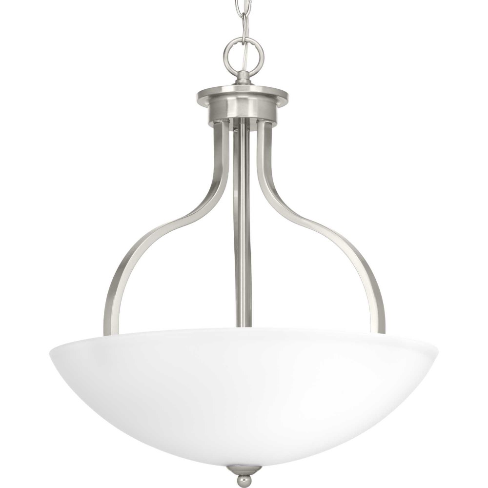 Progress Lighting-P500071-009-Laird - 3 Light - Bowl Shade in Transitional and Traditional style - 17 Inches wide by 20.75 Inches high Brushed Nickel  Antique Bronze Finish with Etched Glass