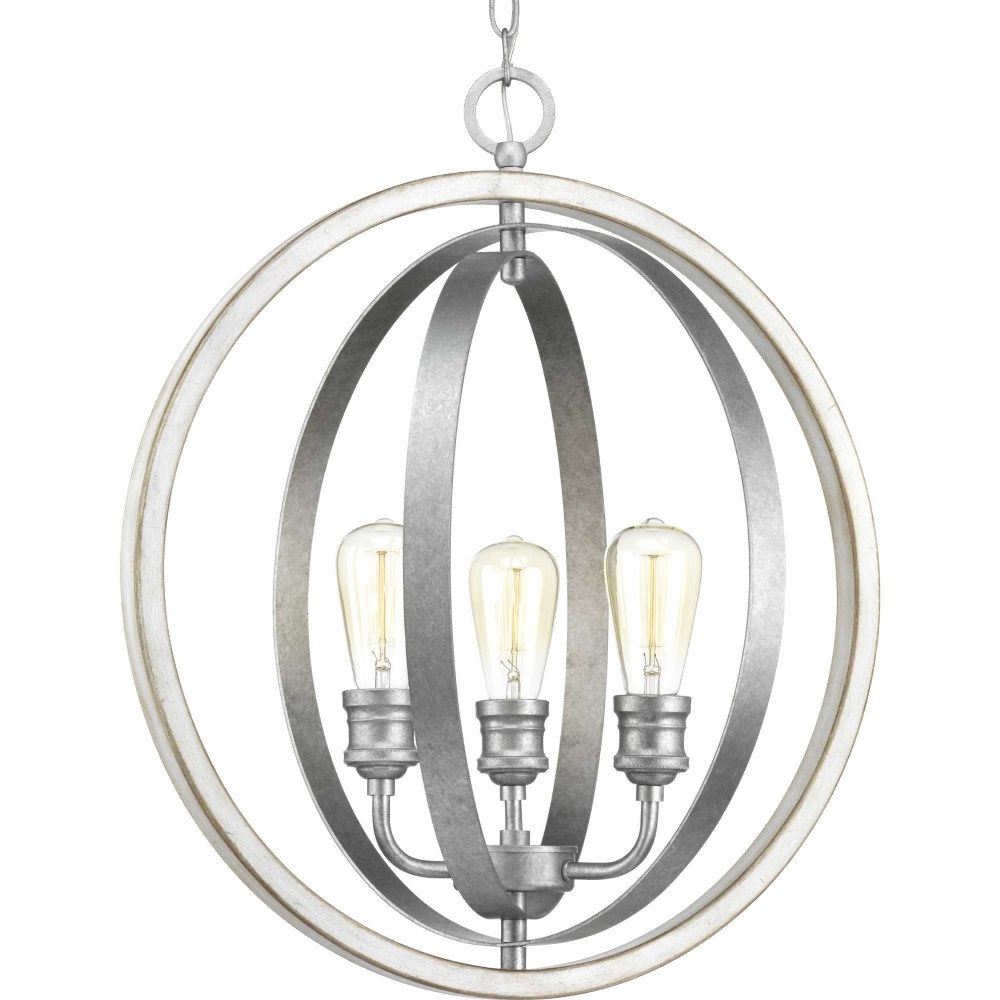 Progress Lighting-P500093-141-Conestee - Pendants Light - 3 Light in Farmhouse style - 21.25 Inches wide by 24 Inches high Galvanized  Graphite Finish