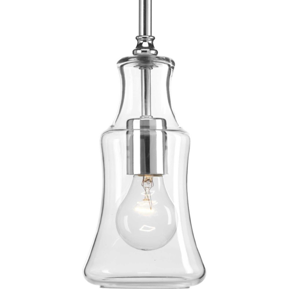 Progress Lighting-P500113-015-Litchfield - 9.375 Inch Height - Pendants Light - 1 Light - Round Shade - Line Voltage   Polished Chrome Finish with Clear Glass