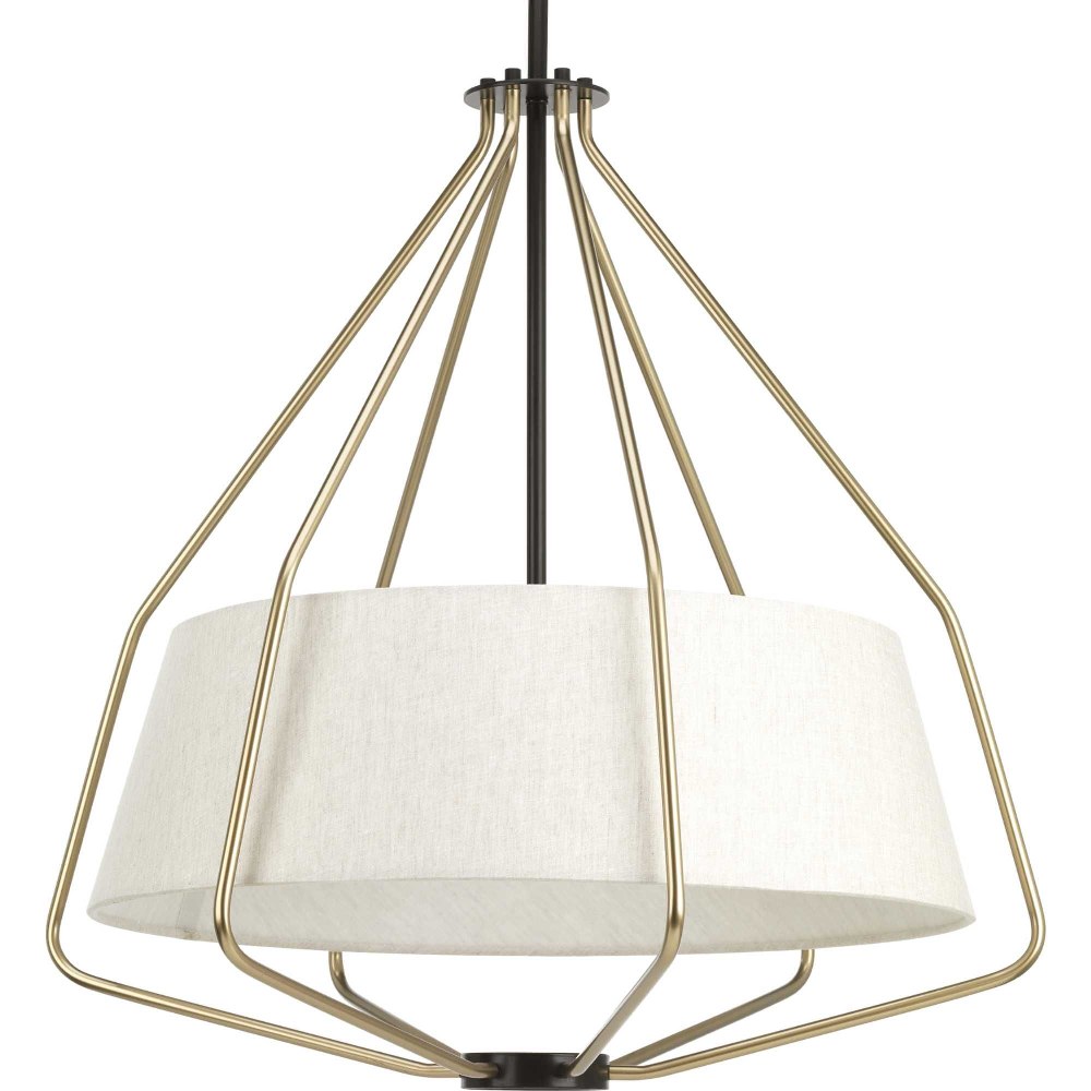 Progress Lighting-P500117-020-Hangar - Pendants Light - 3 Light - Drum Shade in Farmhouse style - 24 Inches wide by 24.25 Inches high Antique Bronze  Antique Bronze Finish