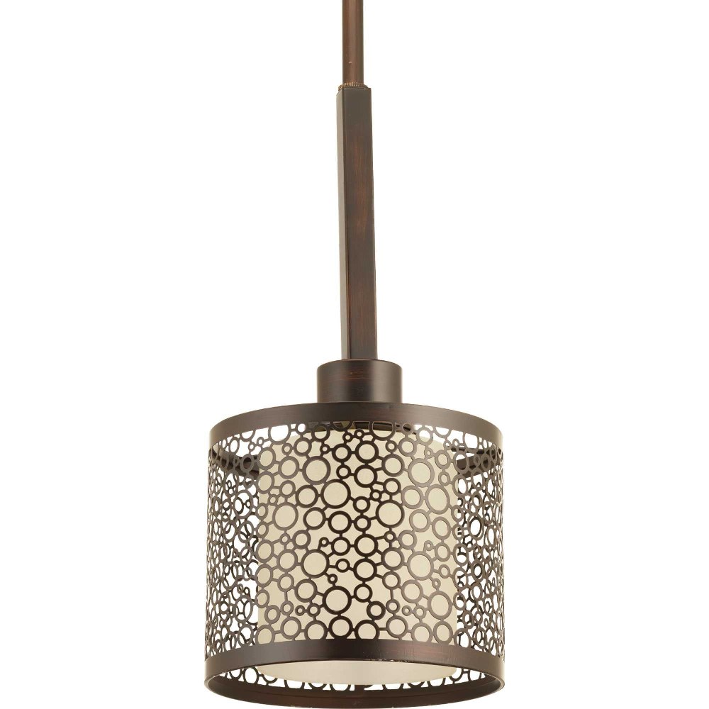 Progress Lighting-P5038-20-Mingle - Pendants Light - 1 Light in Bohemian and Mid-Century Modern style - 6 Inches wide by 6.25 Inches high Antique Bronze  Antique Bronze Finish with Natural Parchment G