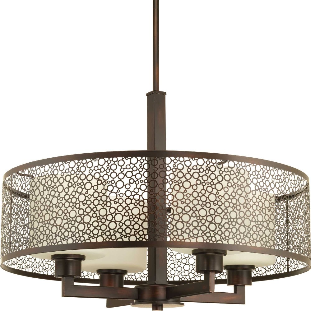 Progress Lighting-P5156-20-Mingle - Pendants Light - 4 Light in Bohemian and Mid-Century Modern style - 21 Inches wide by 15.25 Inches high Antique Bronze  Antique Bronze Finish with Natural Parchment