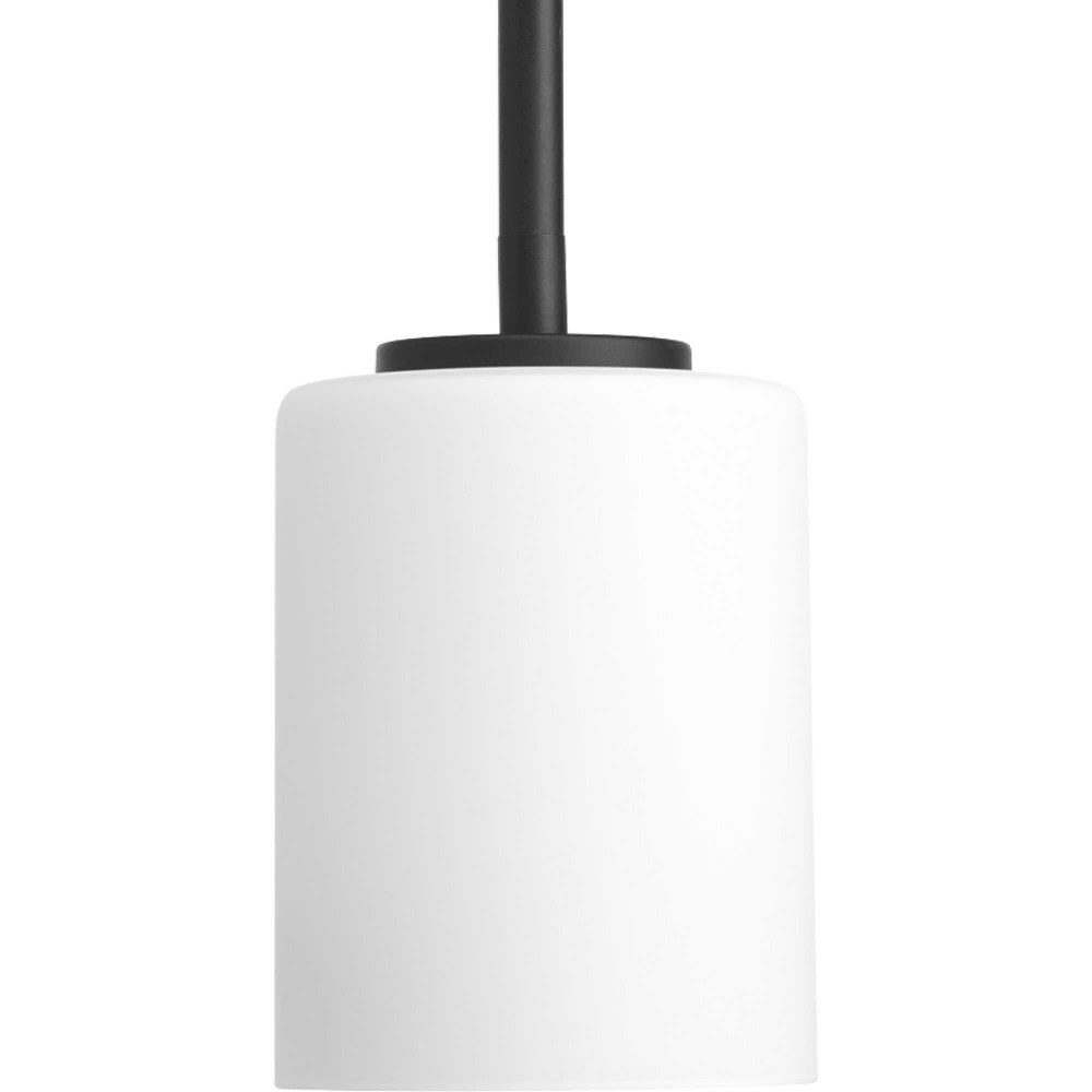 Progress Lighting-P5170-31-Replay - 6.0625 Inch Height - Pendants Light - 1 Light - Line Voltage Black  Black Finish with Etched Painted White Glass