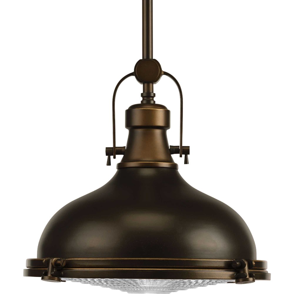 Progress Lighting-P5188-10830K9-Fresnel Lens LED - Pendants Light - 1 Light in Coastal style - 12.13 Inches wide by 10.5 Inches high Oil Rubbed Bronze LED Oil Rubbed Bronze Finish with Fresnel Glass