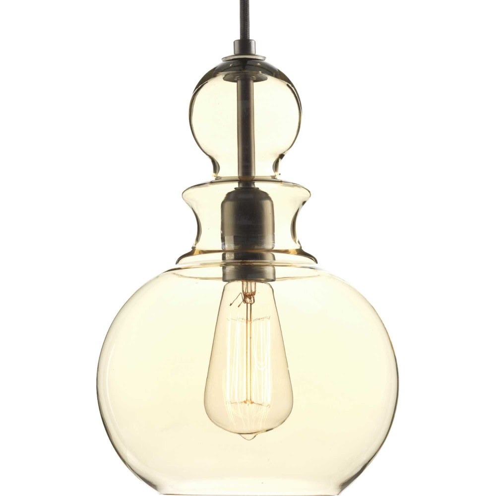 Progress Lighting-P5334-20-Staunton - Pendants Light - 1 Light in Bohemian and Coastal style - 8.5 Inches wide by 12.75 Inches high   Antique Bronze Finish with Clear Glass