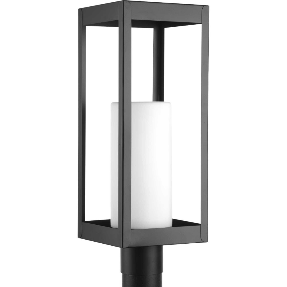 Progress Lighting-P540013-031-Patewood - Outdoor Light - 1 Light in Farmhouse style - 7 Inches wide by 19.38 Inches high   Black Finish with Etched Opal Glass