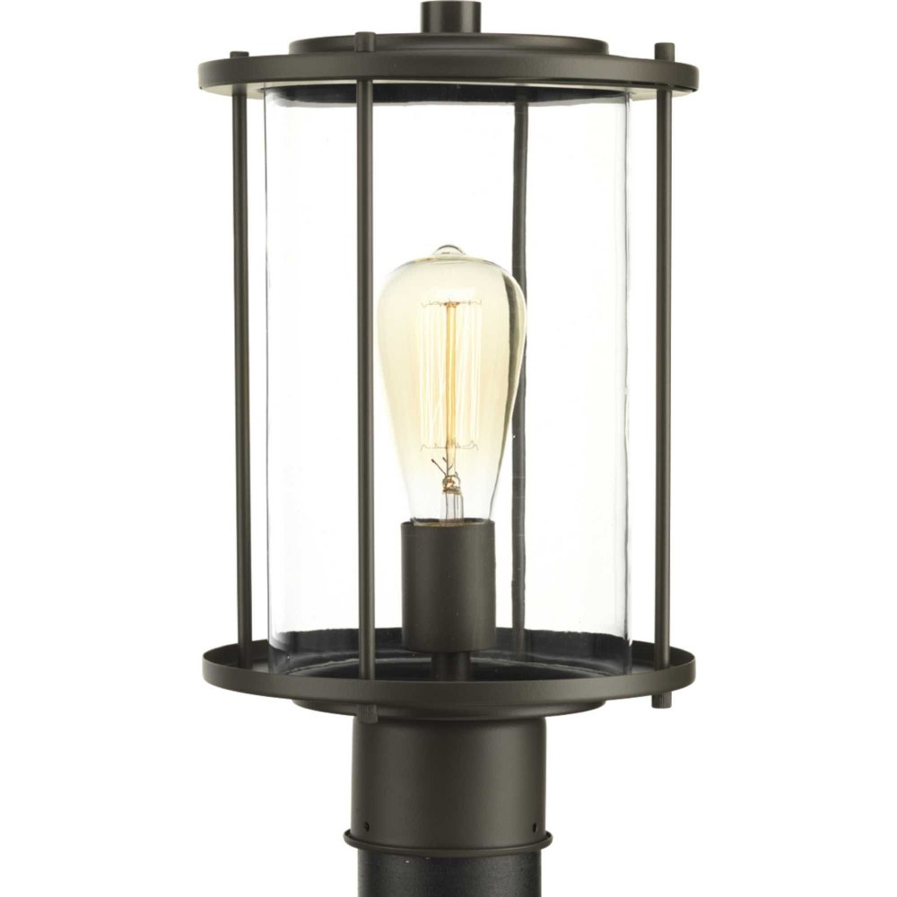 Progress Lighting-P540020-020-Gunther - Outdoor Light - 1 Light in Farmhouse style - 8 Inches wide by 13.5 Inches high   Antique Bronze Finish with Clear Glass