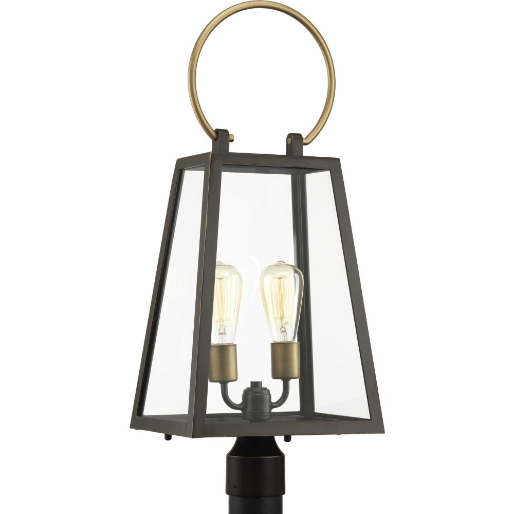 Progress Lighting-P540028-020-Barnett - Outdoor Light - 2 Light in Coastal style - 11.25 Inches wide by 27 Inches high   Antique Bronze Finish