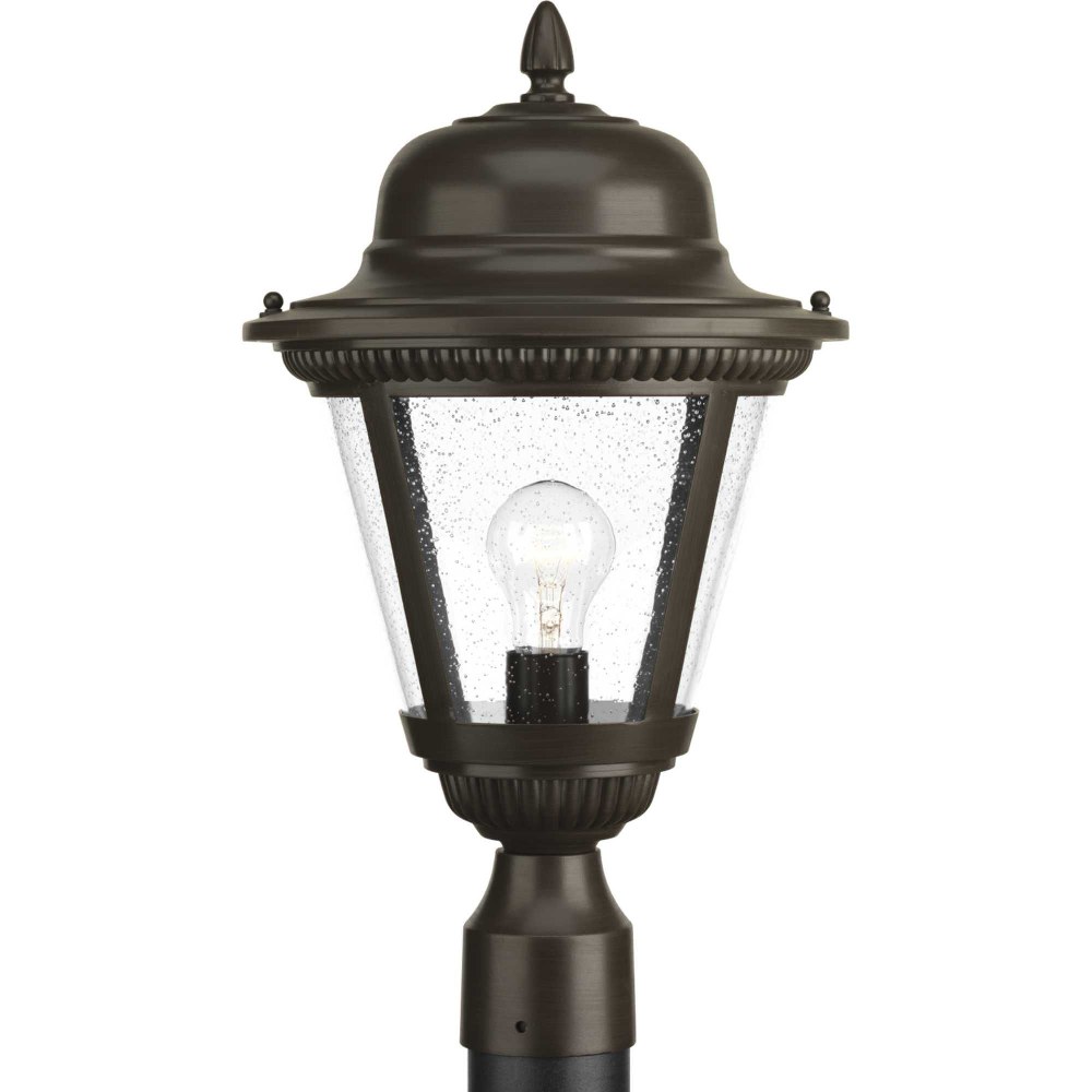 Progress Lighting-P5458-20-Westport - Outdoor Light - 1 Light in Transitional and Traditional style - 11 Inches wide by 19 Inches high Antique Bronze  Black Finish with Clear Seeded Glass