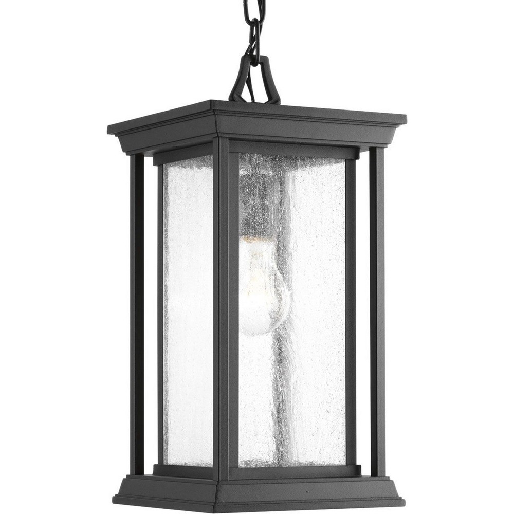 Progress Lighting-P5500-31-Endicott - Outdoor Light - 1 Light in Modern Craftsman and Modern style - 7.38 Inches wide by 15.25 Inches high Textured Black  Antique Bronze Finish with Etched Umber Linen