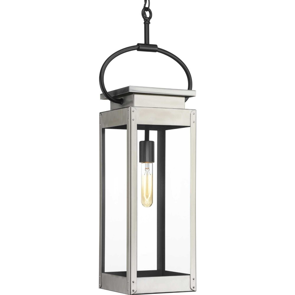 Progress Lighting-P550018-135-Union Square - Outdoor Light - 1 Light in Farmhouse style - 7 Inches wide by 27.38 Inches high   Stainless Steel Finish