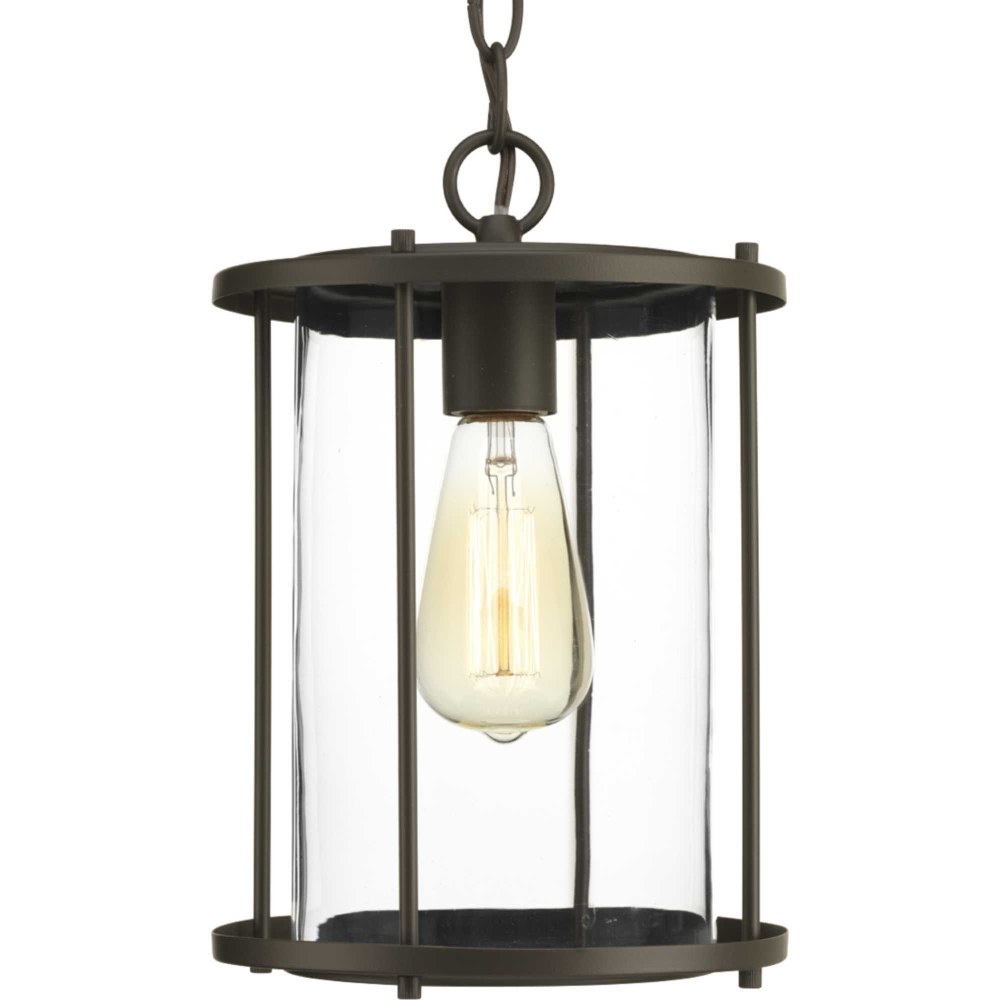 Progress Lighting-P550020-020-Gunther - Outdoor Light - 1 Light in Farmhouse style - 8 Inches wide by 12 Inches high   Antique Bronze Finish with Clear Glass