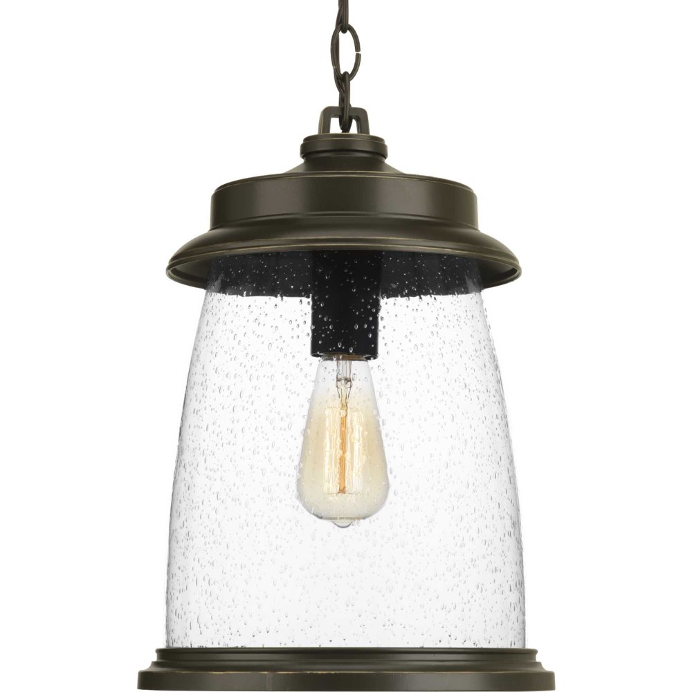 Progress Lighting-P550030-020-Conover - Outdoor Light - 1 Light in Coastal style - 10.88 Inches wide by 15.5 Inches high Antique Bronze  Antique Pewter Finish with Clear Seeded Glass