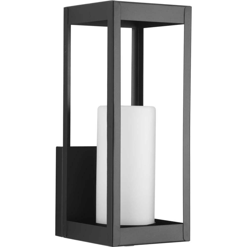 Progress Lighting-P560040-031-Patewood - Outdoor Light - 1 Light in Farmhouse style - 5.75 Inches wide by 14.5 Inches high   Black Finish with Etched Opal Glass