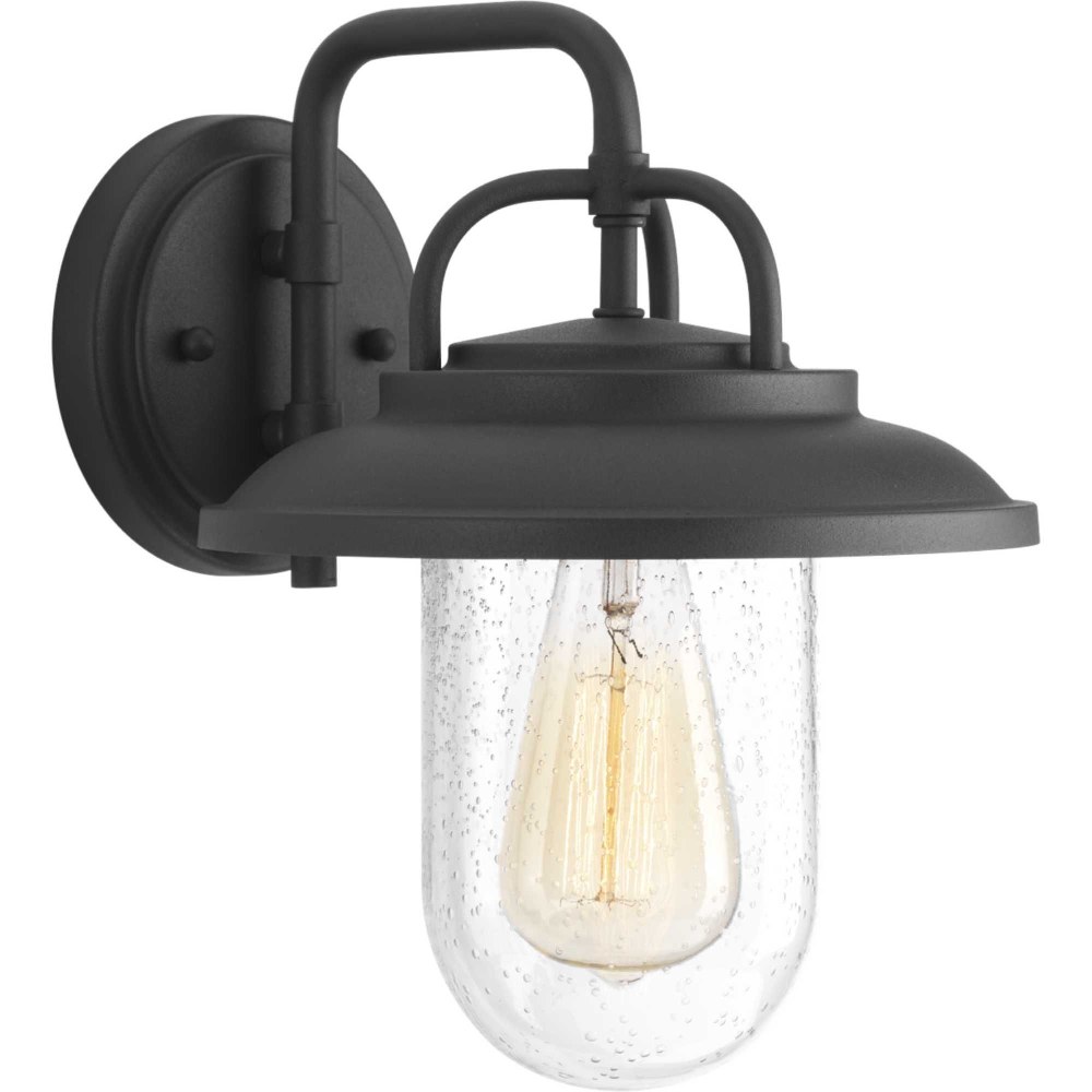 Progress Lighting-P560049-031-Beaufort - Outdoor Light - 1 Light in Farmhouse style - 8.63 Inches wide by 11.5 Inches high   Black Finish with Clear Seeded Glass