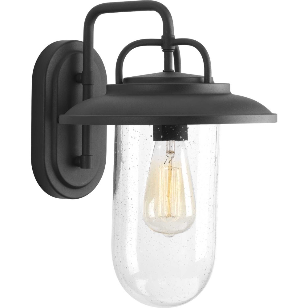 Progress Lighting-P560050-031-Beaufort - Outdoor Light - 1 Light in Farmhouse style - 10 Inches wide by 14.38 Inches high   Black Finish with Clear Seeded Glass