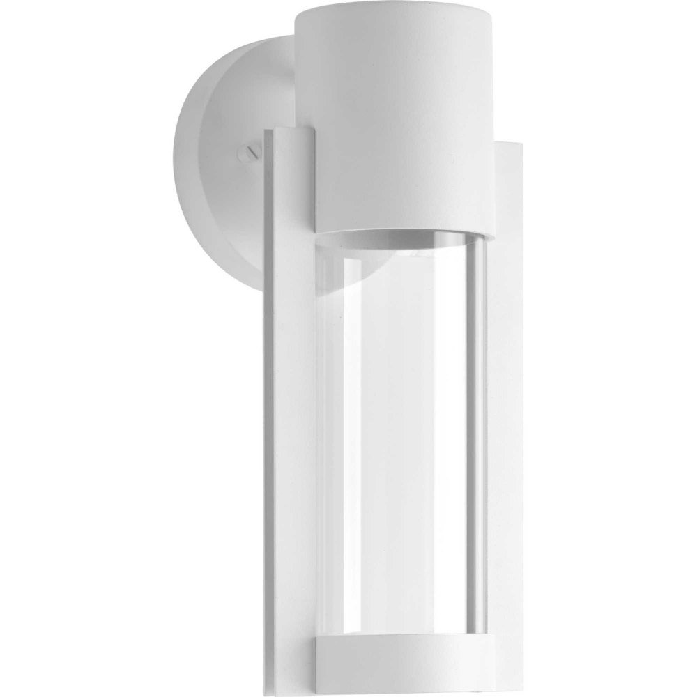 Progress Lighting-P560051-030-30-Z-1030 LED - Outdoor Light - 1 Light - in Modern style - 5.13 Inches wide by 12 Inches high White  Metallic Gray Finish with Clear/Clear Seeded Glass