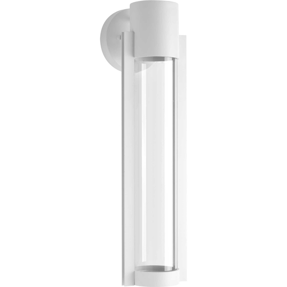 Progress Lighting-P560056-030-30-Z-1030 LED - Outdoor Light - 1 Light - in Modern style - 5.13 Inches wide by 20 Inches high White  Metallic Gray Finish with Clear/Clear Seeded Glass