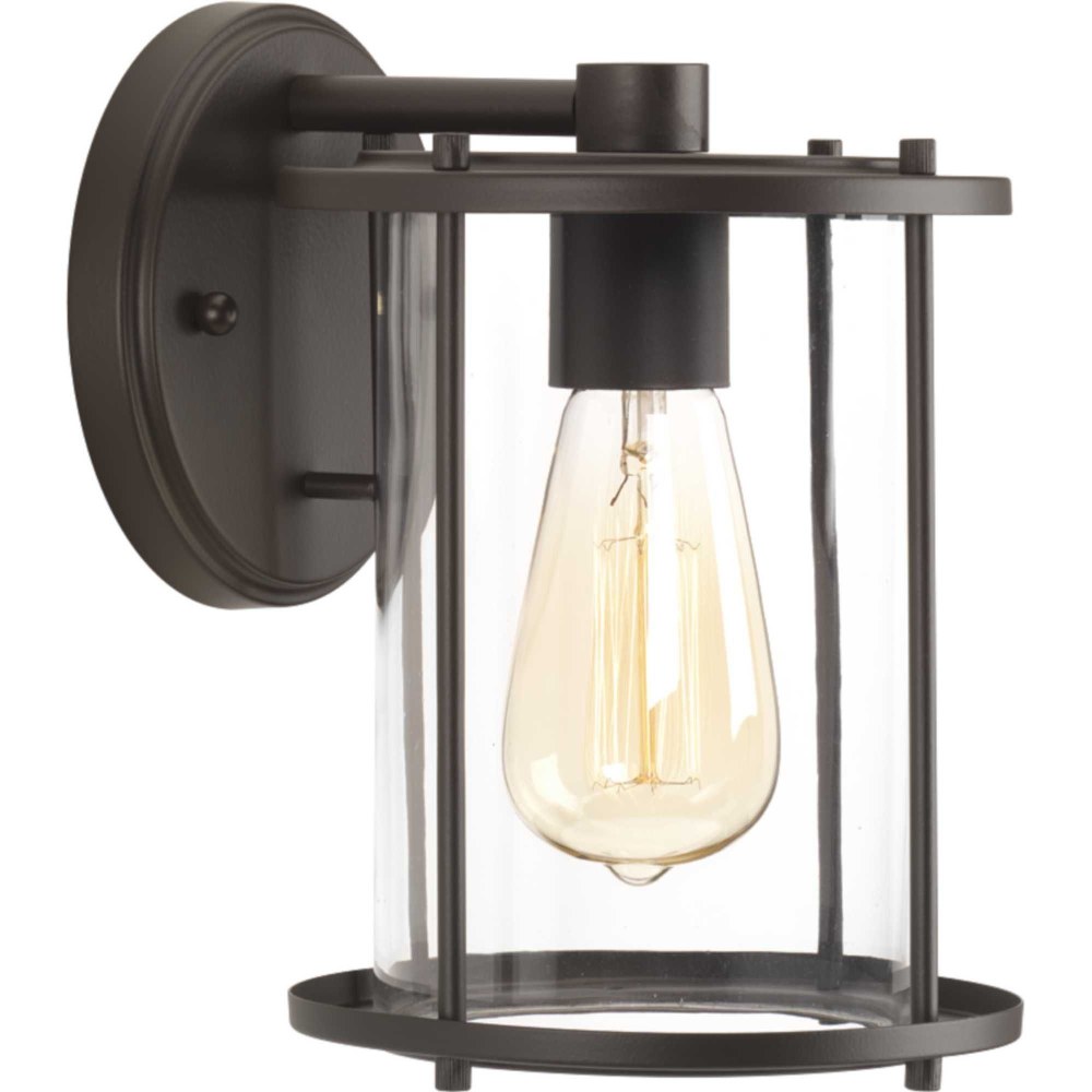 Progress Lighting-P560057-020-Gunther - Outdoor Light - 1 Light in Farmhouse style - 6.5 Inches wide by 9.5 Inches high   Antique Bronze Finish with Clear Glass