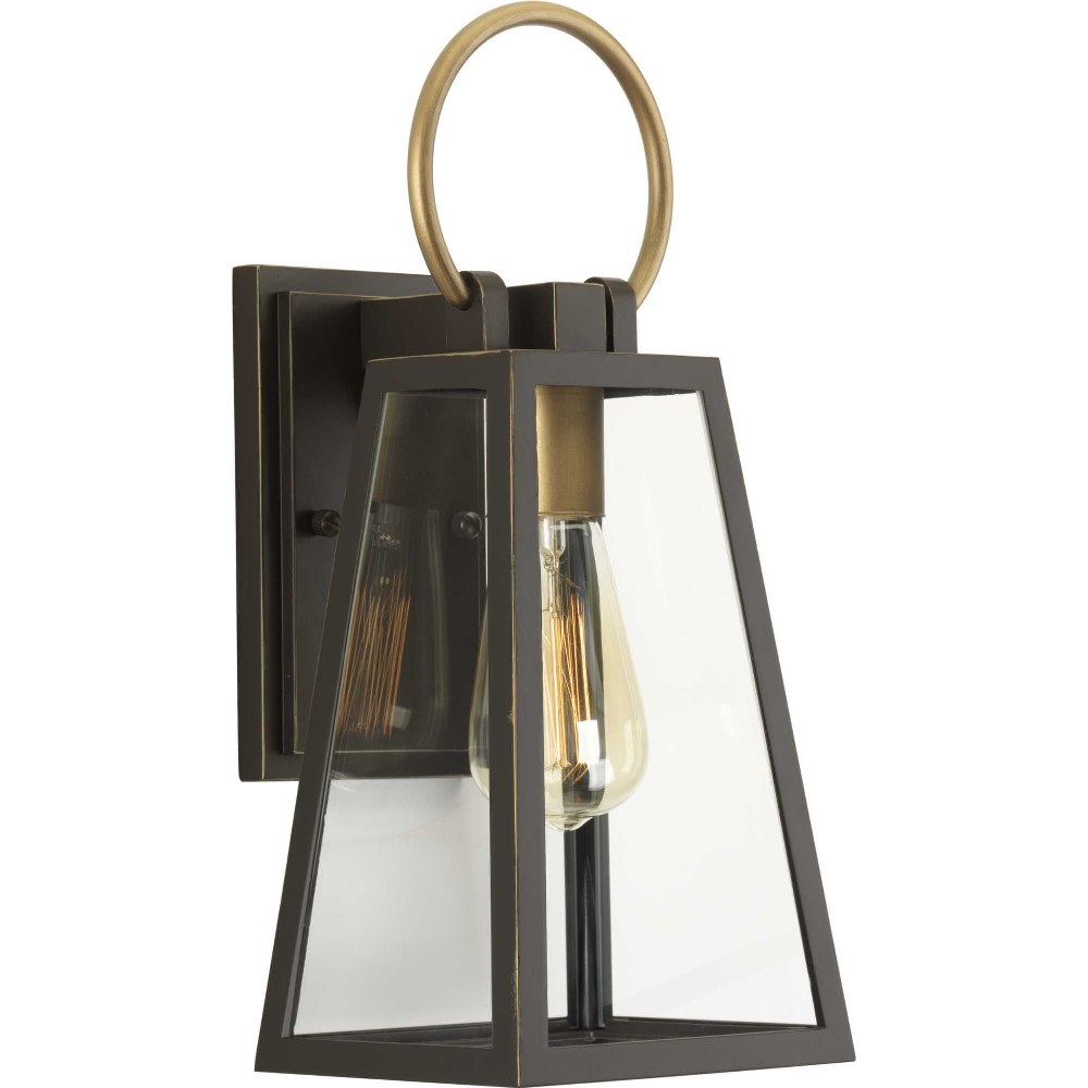 Progress Lighting-P560077-020-Barnett - Outdoor Light - 1 Light in Coastal style - 6.5 Inches wide by 15.13 Inches high   Antique Bronze Finish with Clear Glass