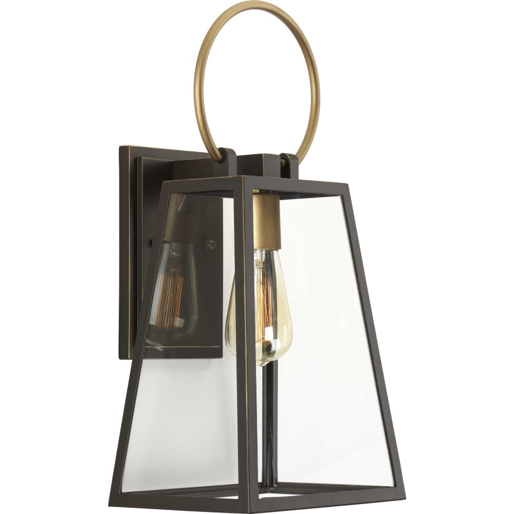 Progress Lighting-P560078-020-Barnett - Outdoor Light - 1 Light in Coastal style - 9 Inches wide by 18.88 Inches high   Antique Bronze Finish with Clear Glass