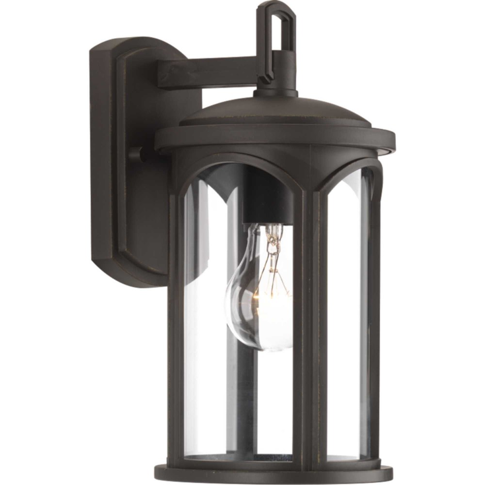 Progress Lighting-P560088-020-Gables - Outdoor Light - 1 Light - Cylinder Shade in Coastal style - 7.5 Inches wide by 14.13 Inches high Antique Bronze  Antique Bronze Finish with Clear Glass