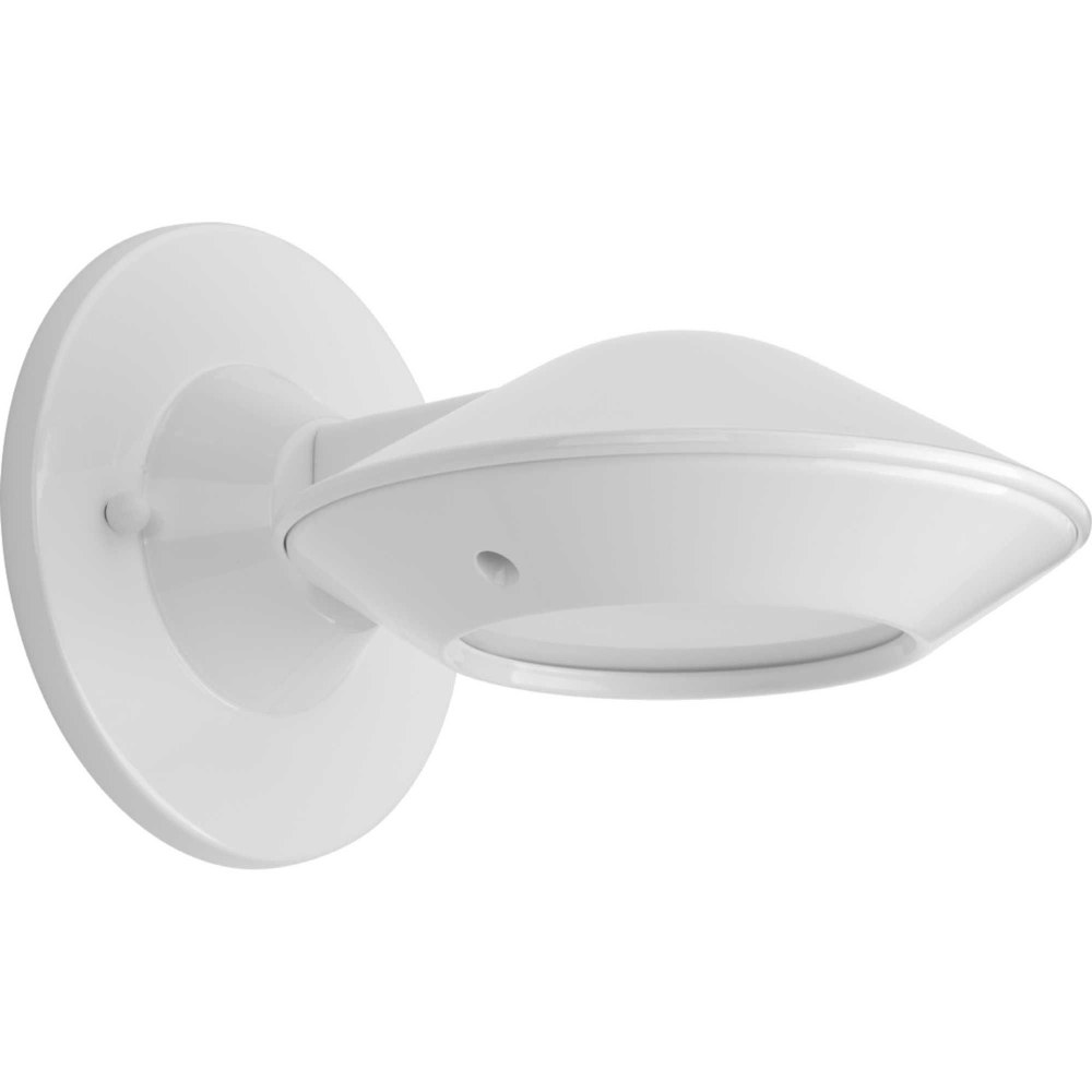 Progress Lighting-P560090-030-30K-Strata LED - Outdoor Light - 1 Light - in Modern style - 6.56 Inches wide by 5.5 Inches high White  Metallic Gray Finish with Frosted Glass