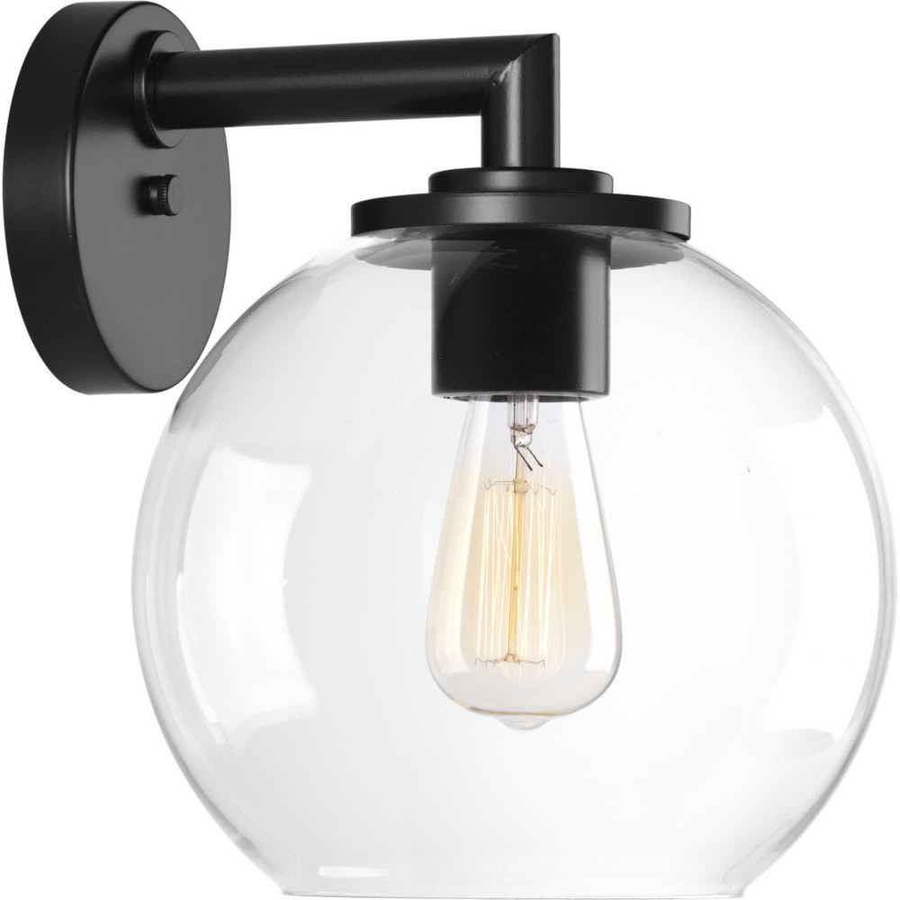 Progress Lighting-P560092-031-Globe Lanterns - Outdoor Light - 1 Light - Globe Shade in Farmhouse style - 9.88 Inches wide by 11.63 Inches high   Black Finish with Clear Glass