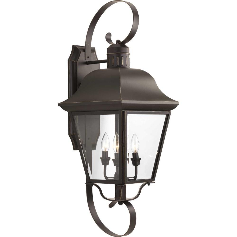 Progress Lighting-P5627-20-Andover - 34.25 Inch Height - Outdoor Light - 4 Light - Line Voltage - Wet Rated   Antique Bronze Finish with Clear Beveled Glass
