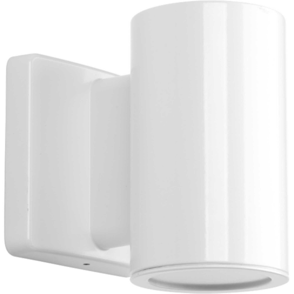 Progress Lighting-P563000-030-30K-Cylinders - Outdoor Light - 1 Light - in Modern style - 4.5 Inches wide by 5.63 Inches high White  Satin Nickel Finish with Clear Glass