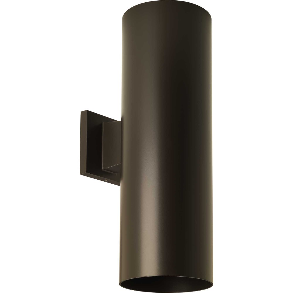 Progress Lighting-P5642-20/30K-Cylinder - Outdoor Light - 2 Light in Modern style - 6 Inches wide by 18 Inches high Antique Bronze LED White Finish withMetal Shade