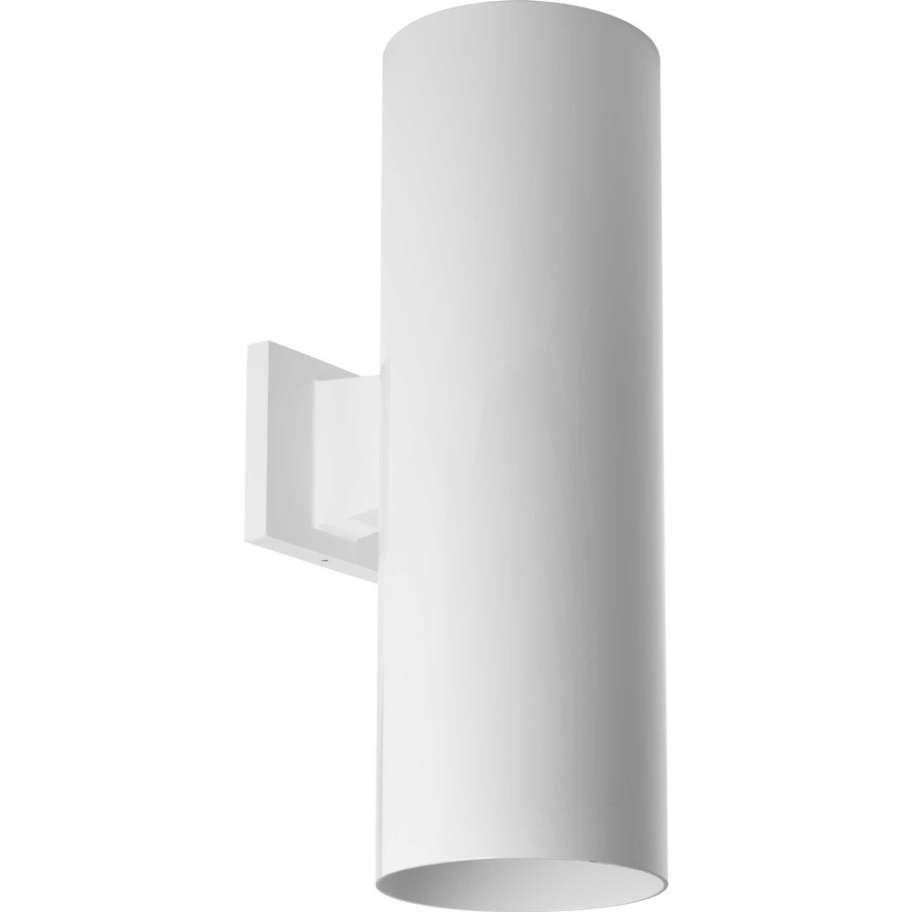 Progress Lighting-P5642-30/30K-Cylinder - Outdoor Light - 2 Light in Modern style - 6 Inches wide by 18 Inches high White LED White Finish withMetal Shade