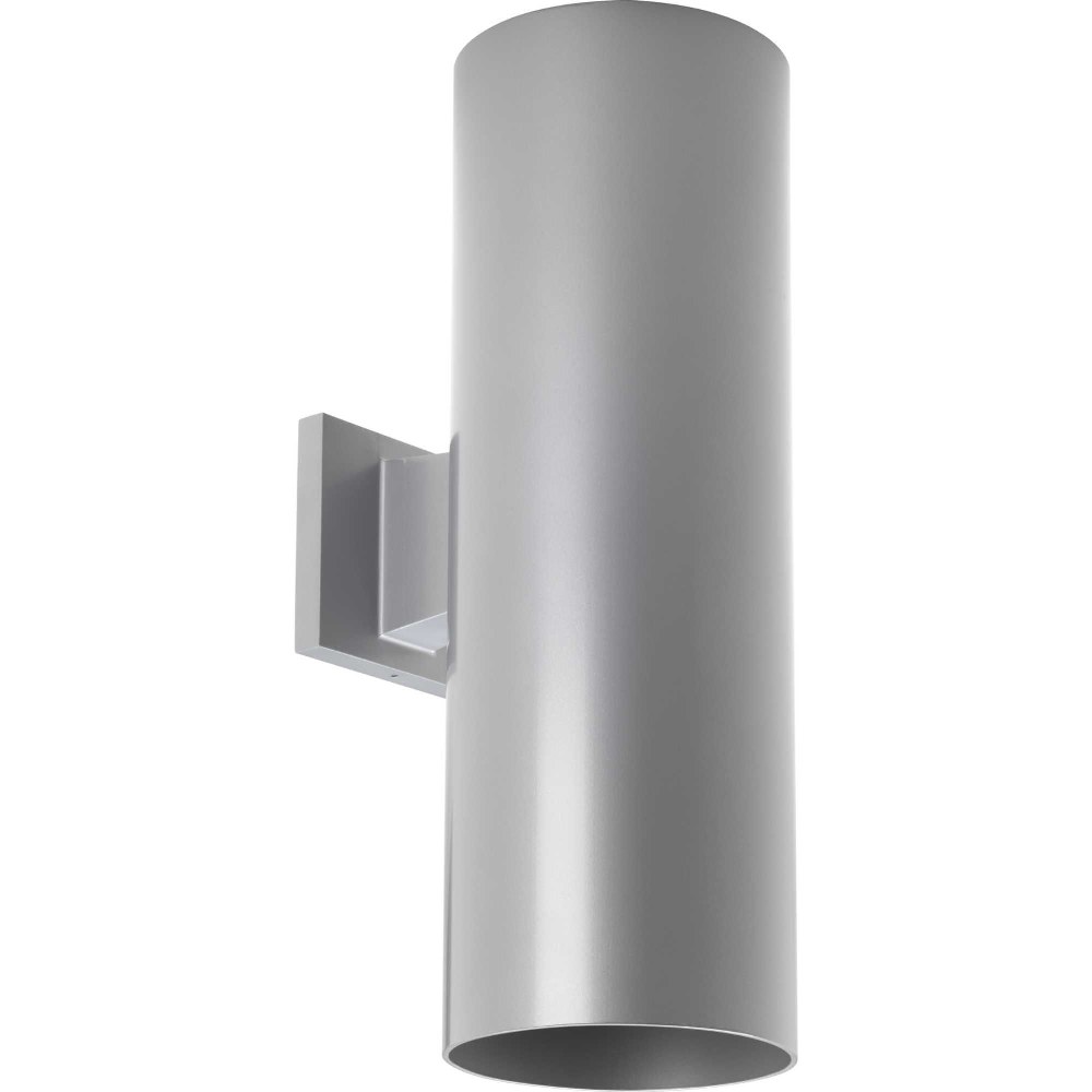 Progress Lighting-P5642-82/30K-Cylinder - Outdoor Light - 2 Light in Modern style - 6 Inches wide by 18 Inches high Metallic Gray LED White Finish withMetal Shade