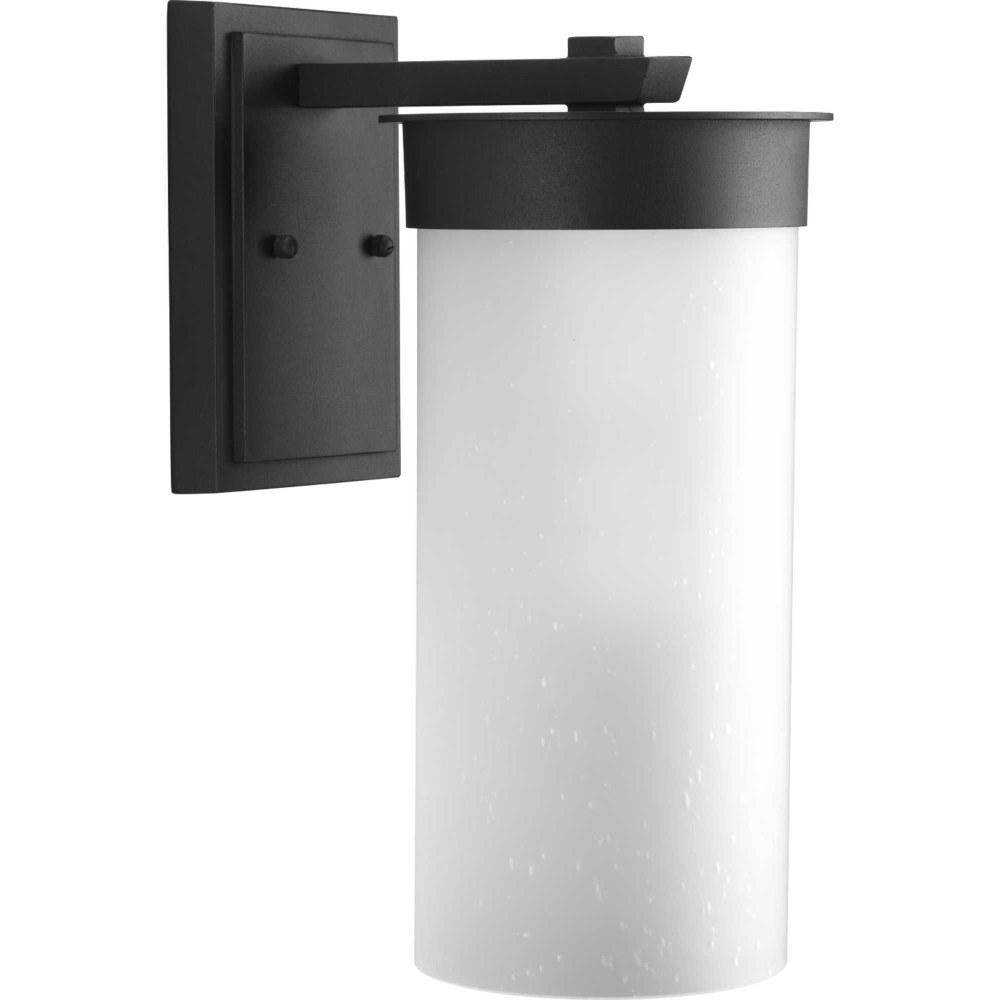 Progress Lighting-P5665-31-Hawthorne - Outdoor Light - 1 Light in Modern Craftsman and Modern style - 7.5 Inches wide by 16 Inches high   Black Finish with Etched Seeded Glass