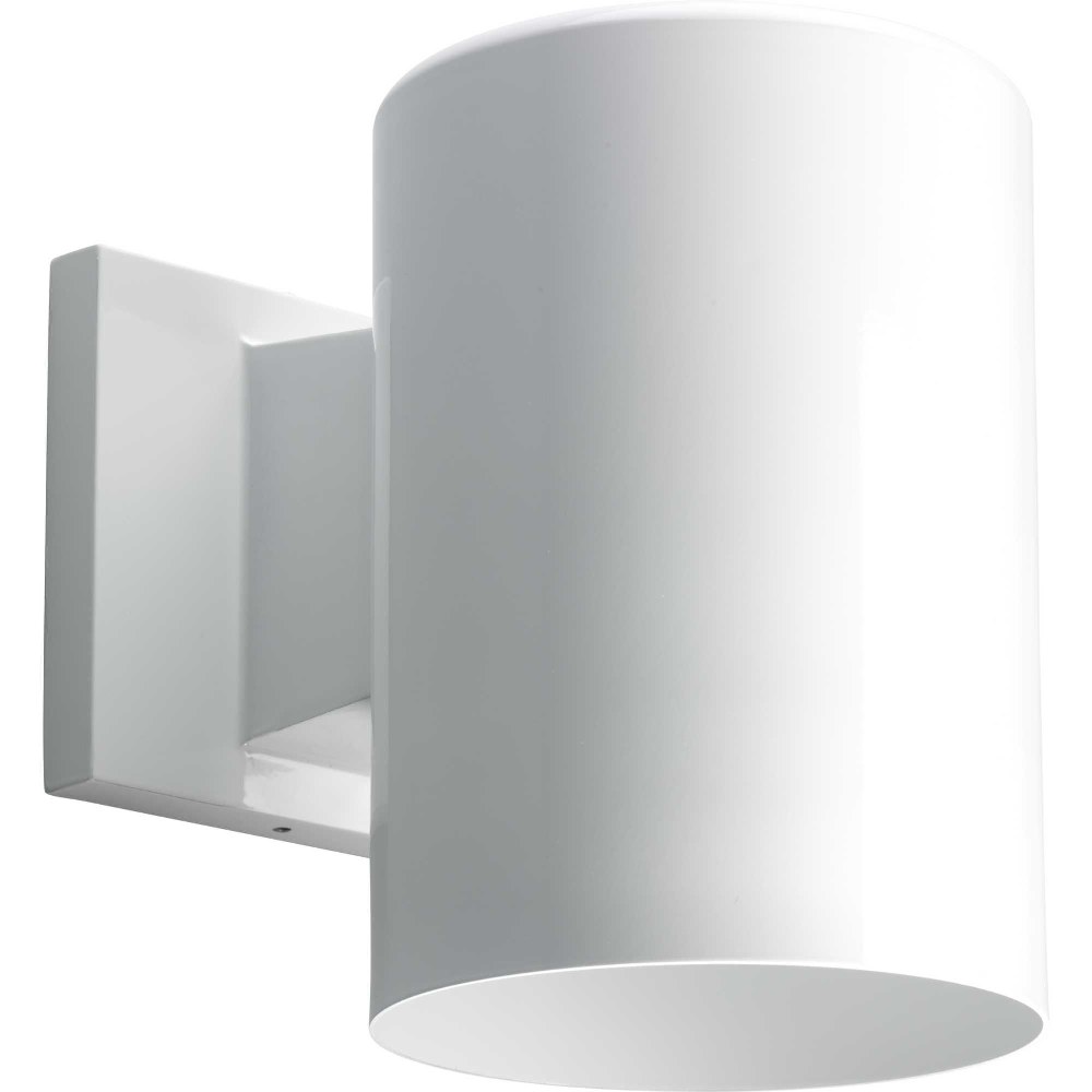 Progress Lighting-P5674-30/30K-Cylinder - Outdoor Light - 1 Light - in Modern style - 5 Inches wide by 7.25 Inches high White LED Metallic Gray Finish withMetal Shade