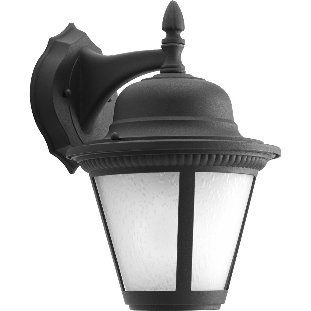 Progress Lighting-P5863-3130K9-Westport - Outdoor Light - 1 Light in Transitional and Traditional style - 9 Inches wide by 16 Inches high Black LED Black Finish with Etched Seeded Glass