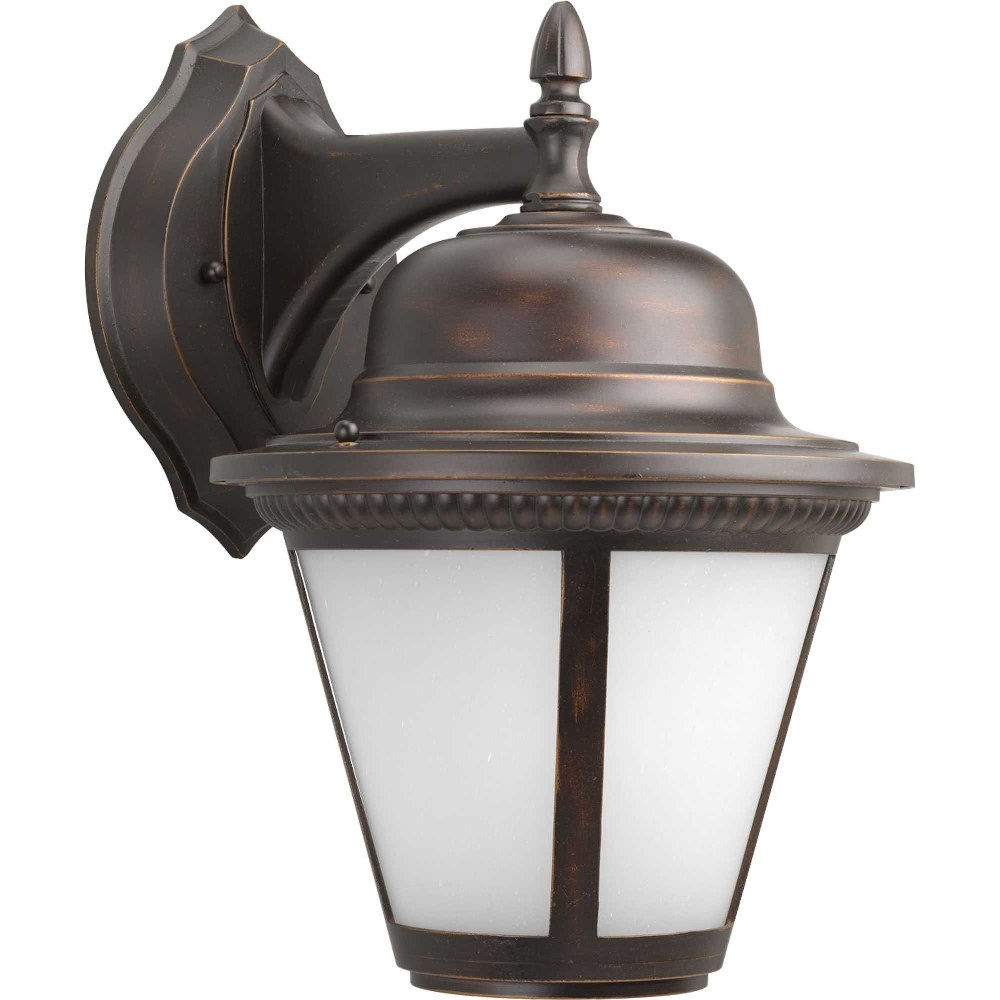 Progress Lighting-P5864-2030K9-Westport - Outdoor Light - 2 Light in Transitional and Traditional style - 11 Inches wide by 19.25 Inches high Antique Bronze LED Black Finish with Etched Seeded Glass