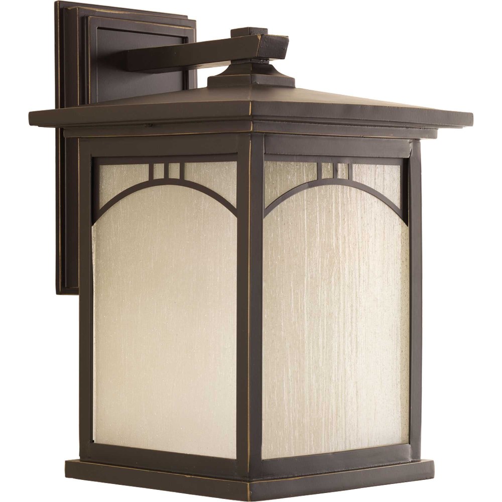 Progress Lighting-P6054-20-Residence - Outdoor Light - 1 Light in Craftsman and Transitional style - 10 Inches wide by 15.31 Inches high   Antique Bronze Finish with Etched Umber Seeded Glass