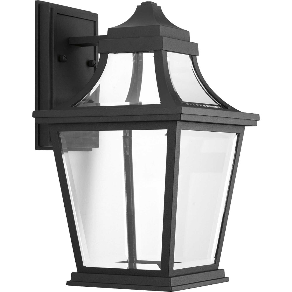 Progress Lighting-P6057-3130K9-Endorse LED - Outdoor Light - 1 Light - Beveled Shade in New Traditional and Transitional style - 8.75 Inches wide by 14.75 Inches high   Black Finish with Clear Glass