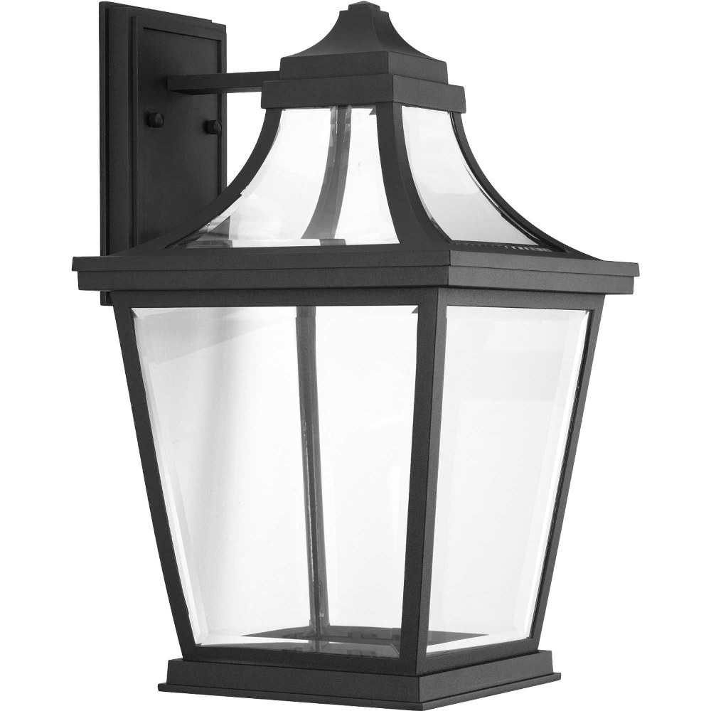 Progress Lighting-P6058-3130K9-Endorse LED - Outdoor Light - 1 Light - Beveled Shade in New Traditional and Transitional style - 10.75 Inches wide by 17.75 Inches high   Black Finish with Clear Glass