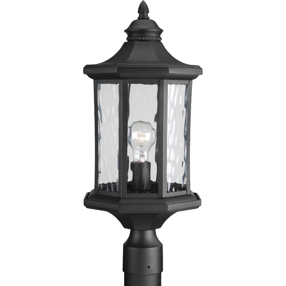 Progress Lighting-P6429-31-Edition - Outdoor Light - 1 Light in Transitional and Traditional style - 9 Inches wide by 21.88 Inches high Textured Black  Black Finish with Water Glass